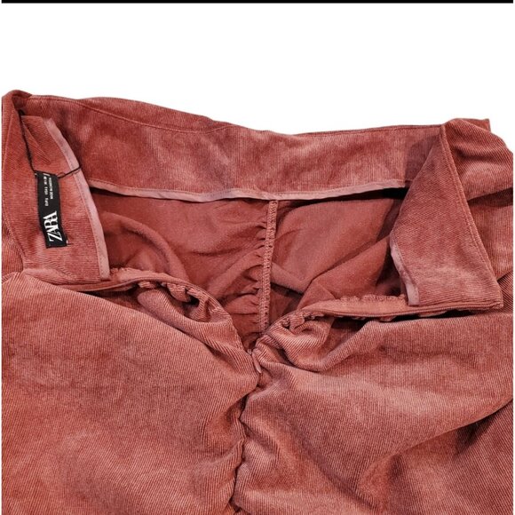 Zara Draped Corduroy Ruched Mini Skirt Size Large - Picture 11 of 11